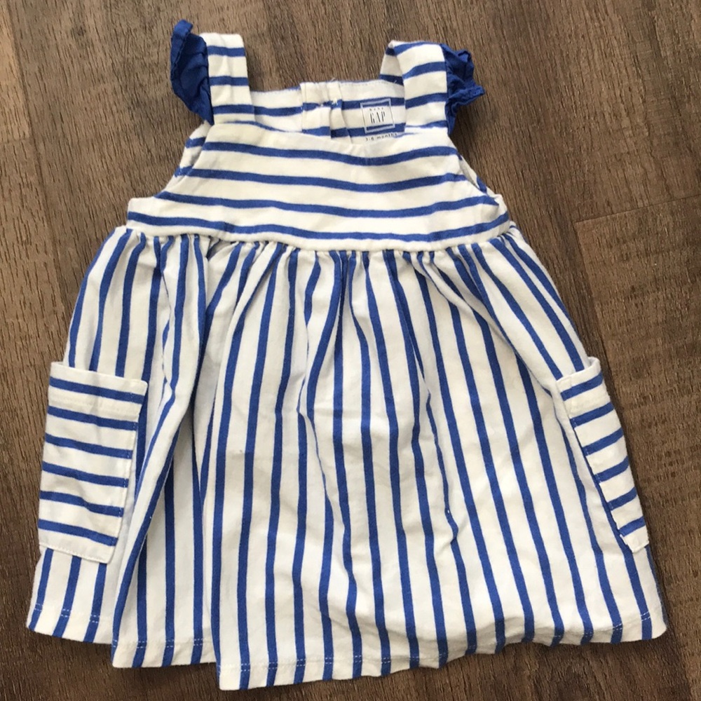 Baby GAP blue and white striped dress